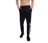 Champion Joggers, Lightweight Lounge, Jersey Graphic Pants for Men, 31" Pantalones Deportivos, Fuente Black, M para Hombre