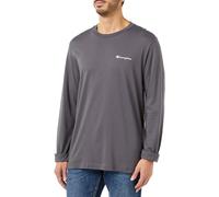 Champion Legacy American Classics L-s Crewneck-Logotipo de Escritura Camiseta de Manga Larga, Grigio Grafite, XL Hombres