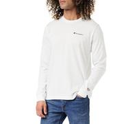 Champion Legacy American Classics-Script Logo L-s Crewneck Camiseta de Manga Larga, Color Blanco Hombre