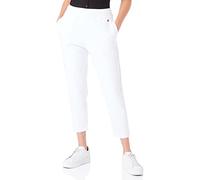 Champion Legacy American Classics Stretch Interlock Crop High Waisted Relaxed Pantalones Deportivos, Color Blanco, S para Mujer