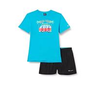 Champion Legacy Back To The Beach NS S/S Camiseta & Beachshorts Completo, (Azul Fluorescente/Negro) 9-10 años Niños y Niños