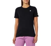 Champion Legacy Basics W-Jersey de algodón Ligero S-S Regular Crewneck Camiseta, Negro, XL para Mujer