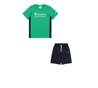 Champion Legacy Boy-Graphic Crewneck Set with Large Logo Conjunto, Verde (GS130), 9-10 Years para Niños