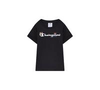 Champion Legacy - Camiseta gráfica de Cuello Redondo para niñas, Talla L, Color Negro, Negro, L