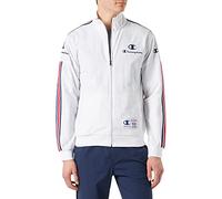 Champion Legacy Division 1 Cinckle Nylon Full-Zip Sudadera, Color Blanco, L para Hombre