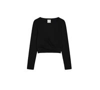 Champion Legacy Emotional Dance W (117435) -Soft Cotton 1x1 Rib (190gr) LS Crop Crewneck Camiseta de Manga Larga, Negro (KK001), M para Mujer