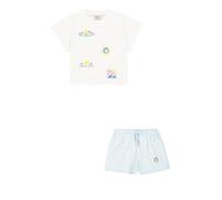 Champion Legacy Girl-Graphic Oversize T-Shirt Set Colocar, White (WW001), 7-8 años para Niñas