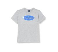 Champion Legacy Graphic Shop C S/S T-Shirt & Shorts Completo, (Gris Melange Claro/Azul Cobalto), 5-6 Years para Niños