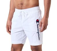 Champion Legacy Icons Beachshorts - Crinkle Taslon Small Script Logo Disfraz de pantalón Corto, Blanco, Talla L para Hombre SS24, Color Blanco., L
