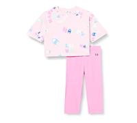 Champion Legacy Icons G-Graphic Crewneck-Camiseta y Pantalones Cortos Completo, Rosa Mermelada/Rosa Ciclamen, 13-14 Años para Niñas