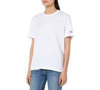 Champion Legacy Icons Tonal Logo W-Relaxed S/S Crewneck Camiseta, Color Blanco, M para Mujer