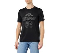 Champion Legacy Modern Basket At The Gym-Graphic Micromesh S/S Crewneck Camiseta, Negro, L para Hombre