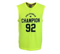 Champion Legacy Modern Basket At The Gym-Micromesh S/L Tank Crewneck Camiseta, Amarillo Fluo, Hombres