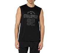 Champion Legacy Modern Basket At The Gym-Micromesh S/L Tank Crewneck Camiseta, Negro, Hombres