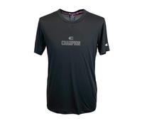 Champion Legacy Modern Basket At The Gym-Micromesh S/S Crewneck Camiseta, Negro, L Hombres
