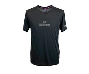Champion Legacy Modern Basket At The Gym-Micromesh S/S Crewneck Camiseta, Negro, L Hombres
