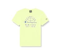 Champion Legacy Modern Basket B - Quick-Dry Micromesh S/S Crewneck T-Shirt, Amarillo Fluo, 9-10 Años Niños y Niños SS24, Amarillo Fluo, 9-10 Años