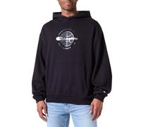 Champion Legacy Modern Basket - Poly-Cotton Interlock Sudadera con Capucha, Negro, M para Hombre