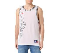 Champion Legacy Modern Basket-Reversible Graphic Micromesh S/L Tank Camiseta de Tirantes Anchos, Gris Claro/Rojo, Hombres