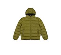 Champion Legacy Outdoor (220342) - WR Light Nylon Cirè 35gr Tonal Script Logo Hooded Chaqueta, Verde Oliva (GNUM/NBK), L Hombre FW24, Verde Oliva (GNUM/NBK), L