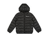 Champion Legacy Outdoor B (306868) - Chaqueta con capucha WR Light Cirè 40gr Small Script Logo, Negro/Rosa (NBK), 7-8 años (S) Unisex - Niños FW24
