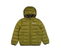 Champion Legacy Outdoor B (306868) - WR Light Cirè 40gr Small Script Logo Hooded Chaqueta, Verde Oliva (GNUM), 13-14 años Unisex (XL) - Niños FW24, Verde Oliva (GNUM), 13-14 Años