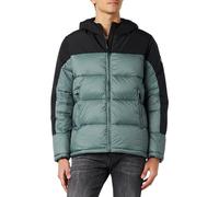 Champion Legacy Outdoor-Colorblock con Capucha Chaqueta Acolchada, Verde BLG/Nero, XL Hombres