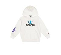 Champion Legacy Play With Graphics B (306908) - Sudadera con capucha de poliéster polar compacta, suave y ultraligera, blanco (WHT), 9-10 años (M) Niños FW24