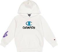 Champion Legacy Play With Graphics B (306908) - Sudadera con capucha de poliéster polar compacta, suave y ultraligera, blanco (WHT), 9-10 años (M) Niños FW24