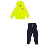 Champion Legacy Play With Graphics B (306913) - Chándal con capucha de forro polar Powerblend compacto, ultraligero y suave, multicolor amarillo azufre/azul marino (ALO/NNY), 3-4 años (XXS) Niño FW24
