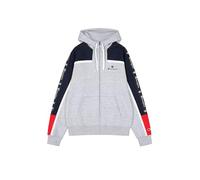 Champion Legacy Retro Sport (220333) -Soft Compact Poly Fleece Full-Zip Sudadera con Capucha, Gris (EM021), S para Hombre