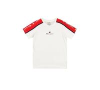 Champion Legacy Retro Sport B (306859) - Camiseta con cuello redondo y manga corta con cinta, blanco (WHT/CRD/NNY), 7-8 años (S) Niños FW24