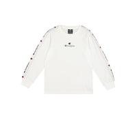 Champion Legacy Retro Sport B (306860) - Camiseta de manga larga con cuello redondo y logo en el brazo, blanco (WHT), 5-6 años (XS) Niño FW24