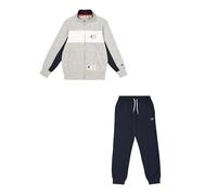 Champion Legacy Retro Sport B (306861) - Chándal de cuello alto de forro polar Powerblend compacto, suave y ultraligero, multicolor gris melange/azul marino (NOXM/NNY/WHT), 7-8 años (S) Niño FW24