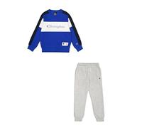 Champion Legacy Retro Sport B (306862) - Chándal de forro polar Powerblend compacto y ultraligero, azul profundo multicolor/gris melange (BAI/NOXM/WHT), 7-8 años (S) Niños FW24