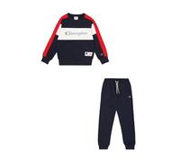 Champion Legacy Retro Sport B (306862) - Chándal de forro polar Powerblend compacto y ultraligero, multicolor gris melange/azul marino (NOXM/NNY/WHT), 3-4 años (XXS) Niño FW24