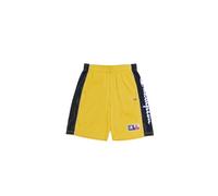 Champion Legacy Retro Sport-Lateral Colorblock Polywarpknit Bermudas Pantalones Cortos, Amarillo/Azul Marino, XXL para Hombre