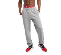 Champion Pantalón de Forro Polar Powerblend con Parte Inferior Relajada, Logotipo de Parche C Gris Oxford, Large para Hombre