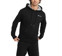 Champion Powerblend Applique Hoodie Sudadera con Capucha, Negro - Left Chest Script, S para Hombre