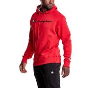 Champion, Powerblend, Fleece Hoodie, Comfortable Men's Sweatshirt, Script Logo (Reg. Or Big & Tall) Sudadera con Capucha, Team Red Scarlet, XS para Hombre