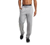 Champion Powerblend - Pantalones Deportivos de Forro Polar para Hombre, Logotipo de Parche C Gris Oxford, S