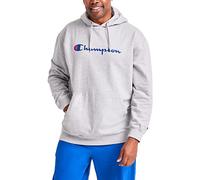 Champion Powerblend Pullover Hoodie, Script Logo (GF89H Y06794) -Oxford GRE -XL