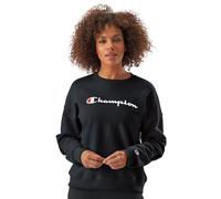 Champion Powerblend Relaxed Crew-Serigrafía Sudadera, Black-y08113, S para Mujer
