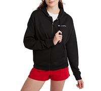 Champion Powerblend - Sudadera con Capucha de Forro Polar con Cremallera Completa para Mujer (más con Capucha), Fuente pequeña Negra, M