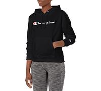 Champion Powerblend-Sudadera con Capucha Relajada, diseño Serigrafiado, Negro-y08113, XS para Mujer