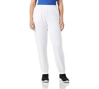 Champion Rochester 1919-Champion Logo High Waist Boyfriend Elastic Cuff Pantalones Deportivos, Color Blanco, S para Mujer
