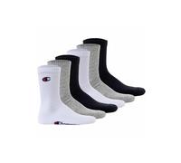 Champion Socks Basics 6pk Crew Socks, Calcetines Unisex adulto, Multicolor (Azul Marino/Blanco/Gris Melange Claro), 43-46
