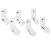 Champion Socks Basics 6pk Crew Socks, Calcetines Unisex niños, Blanco, 31-34