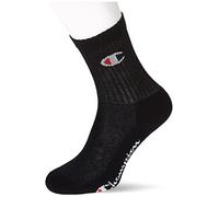 Champion Socks Basics 6pk Crew Socks, Calcetines Unisex niños, Negro, 27-30