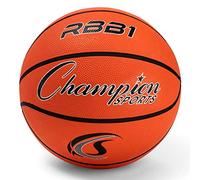 Champion Sports Balón de Baloncesto Oficial de Goma Resistente, Estilo Profesional, Varios tamaños, Equipo de Baloncesto Premium para Interior y Exterior, educación física (Talla 7, Naranja)
